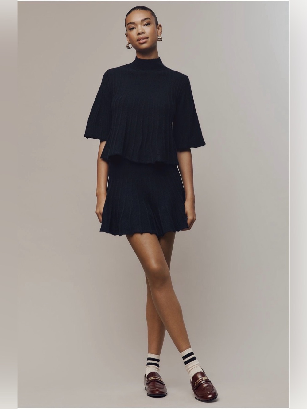 Anthropologie Maeve Ribbed Sweater Mini Skirt